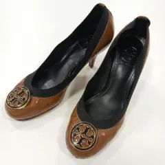 TORY BURCH パンプス ブラウン エナメル ロゴ　　5ハーフ大きめのサムネイル