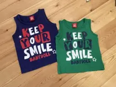 BABYDOLL タンクトップ 2枚セット ネイビー グリーン