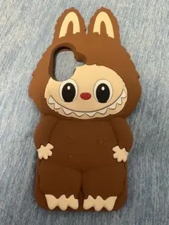 iPhone16 シリコン ケース ラブブ ブラウン