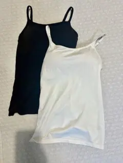 GU ブラトップ　カップ付きキャミソール　2枚セット　ブラック　ホワイト