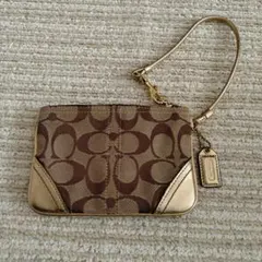 コーチ　COACH ゴールド　シグネチャー　ポーチ　リストレット