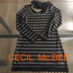 《CECIL Mc BEE》ミニワンピース ボーダー パール リボン