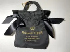 ガチャ　メゾンドフルール　ダブルリボンギャザー　トートバッグキーホルダー　黒