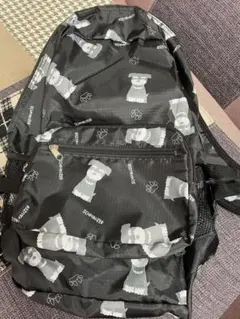 シュナウザー柄 ブラックリュック