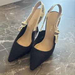 Dior ブラック スリングバック ハイヒール　35 1/2 23cm