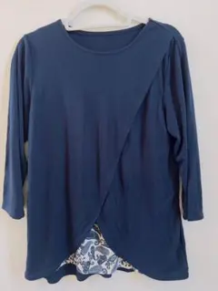 ネイビー Mサイズ 七分袖カットソー
