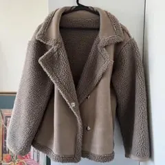 JUNOAH ボアジャケット ムートン モカ