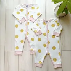 PETIT BATEAU 水玉　コットン　ロンパース 67cm＆74cm