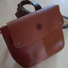 ブラウンレザー フラップ式リュック