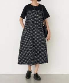 スピックアンドスパン ドットティアードキャミソールワンピース サイズ