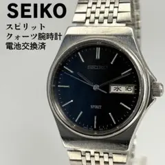 SEIKO セイコー スピリット クォーツ腕時計 ブラック文字盤 電池交換済