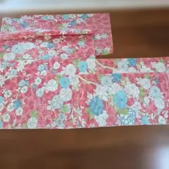 花柄ピンク系和風生地 はぎれ