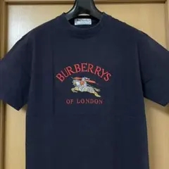 新品未使用・英国製】Burberrys ロゴ刺繍 Tシャツ 紺 タグ付 - メルカリ