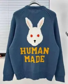 HUMAN MADE ラビット クルーネック ニット セーター ネイビー