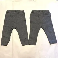 美品 ユニクロ 80 グレー 2枚セット レギンス パンツ UNIQLO