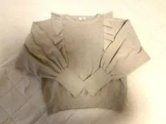 LOWRYS Farm フリル付きニット ベージュ