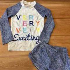 子供用 長袖ラッシュガード 水着　上下　セット　男の子　女の子　95 100