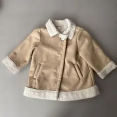 ベージュ フリースコート 110cm
