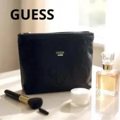 【新品未使用】GUESS ゲス モノグラム コスメポーチ 大容量　ブラックのサムネイル
