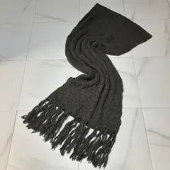 DIESEL ディーゼル ニットマフラー フリンジ グレー アクリル100%