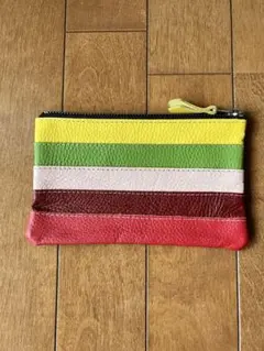 レザーポーチ　フラットポーチ　本革