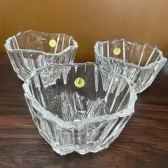 未使用　HOYAクリスタル　食器　３個セット