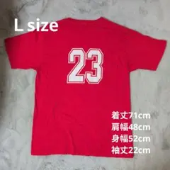 赤いTシャツ 23番 Red TeachersＬsize