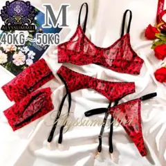 セクシーヒョウ柄ガーターランジェリーコスプレ衣装Mボディスーツ下着ハロウィン仮装