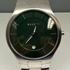 【電池交換済】スカーゲン SKAGEN　SKW6182　グリーン文字盤　腕時計