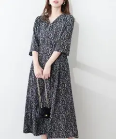 natural couture レトロ小花ワンピース 美品