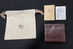 【美品】IL BISONTE イルビゾンテ 折り財布 ダークブラウン