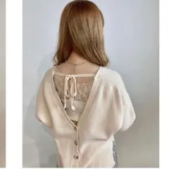 クリスプ✨️2wayVネックニット 長袖カーディガン ニット 春服 アイボリー