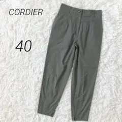 コルディア テーパードパンツ 40 ハイウエスト 美脚 コットン 春夏 Lのサムネイル