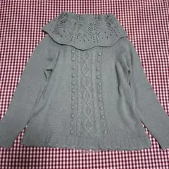 専用　axes femmアクシーズ　ミントグリーン長袖 ニットセーターレース編み