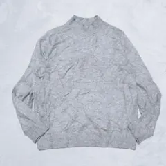 F3-3000　ニット　モックネック　シンプル カジュアル　長袖　ゆったりサイズ