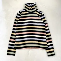 UNIQLO ユニクロ タートルネック フリース ボーダー カラフル S