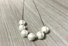 コットンパール ネックレス ゴールドチェーン ショートネックレス 5粒仕様