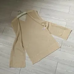 ベージュ Vネック ニットベスト