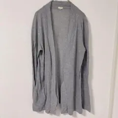 J.CREW【S】ショールカラー ロングカーディガン グレー コットン 冷房対策のサムネイル
