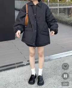 nugu オーバーフィットキルティングジャンパー