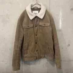 ZARA コーデュロイ ダウンジャケット Lサイズ ベージュ - メルカリ