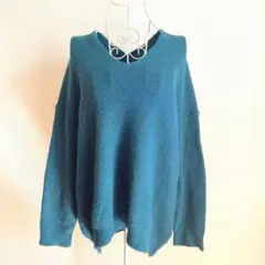 a.v.v standard 青緑 Vネック 長袖ニット L セーター ウール