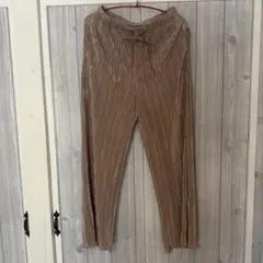 gu プリーツ プリーツパンツイージーパンツ くすみピンクM