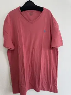 Polo Ralph Laurenピンク Vネック Tシャツ XL