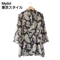 【美品】Mydol 東京スタイル ペイズリー柄 五 七分袖シャツ シアー素材