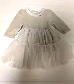 petit main ベージュ長袖ワンピース 80