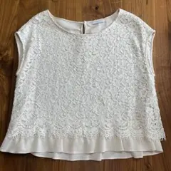OPAQUE CLIP アイボリー レース 半袖トップス