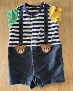 ミキハウス ストライプロンパース 70