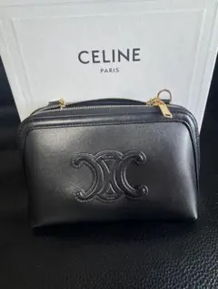 CELINE ブラックレザー ミニショルダーバッグ