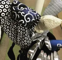 ハンドメイドゴルフドライバーカバー3点セット